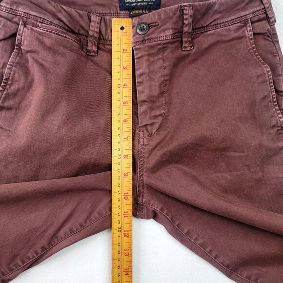 American Eagle Outfitters Mens Slim Straight Extreme Flex Maroon Pants 29x32 - Picture 9 of 10